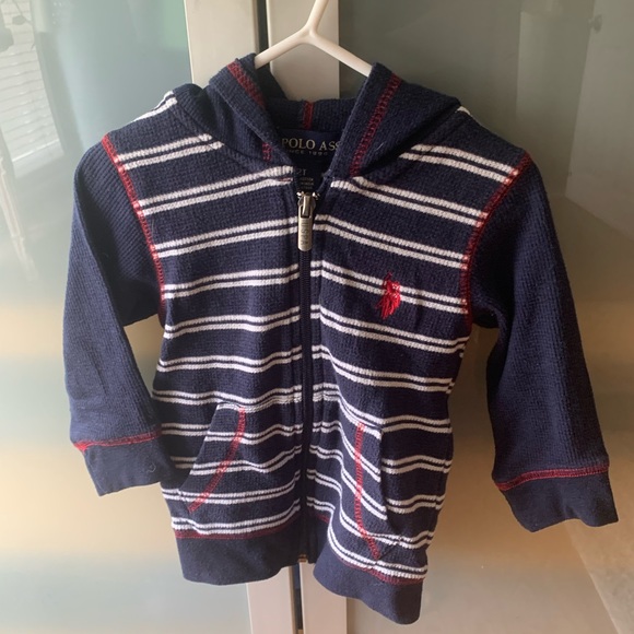 Striped US Polo Assn. Zip up Flannel - Picture 1 of 3